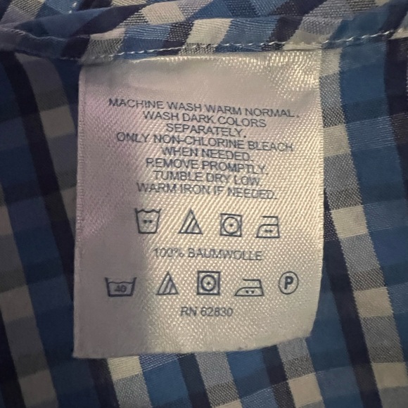 Lands' End Blue and White Casual Button Down Shirt 16-35 - Picture 4 of 10